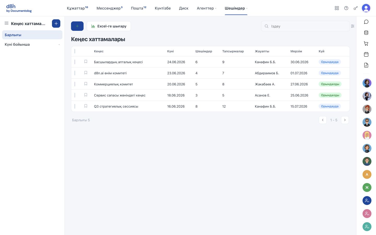 Кеңестерді басқару — d8n.ai жүйесіндегі шешім интерфейсі